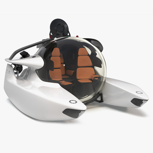 Aston Martin Luxurious Personal Submarine Rigged White 3D model