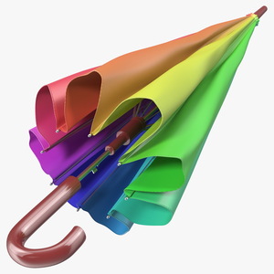 3D Classic Folded Umbrella model