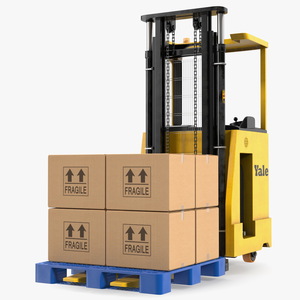 Yale Electric Forklift with Pallet Load 3D model