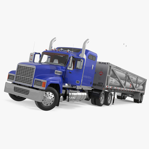 3D model Freight Truck with Liquefied Natural Gas Transport Trailer Rigged
