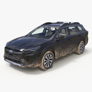 3D Subaru Outback 2025 Black Dirty Crossover