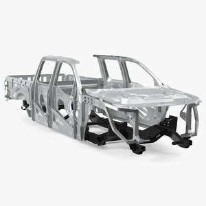 Disassembled Pickup Truck without Frame 3D model