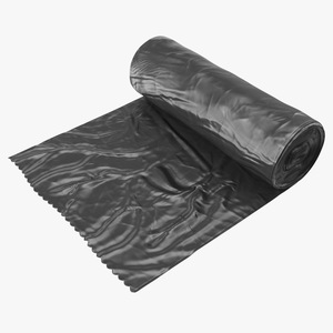 Waste Bag Unrolled Black 3D model