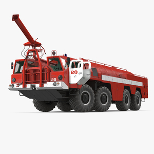 3D Airport Fire Fighting Vehicle MAZ AA 60 Rigged