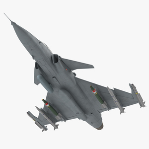 Fighter Aircraft Saab JAS 39 Gripen Rigged 3D