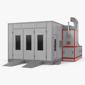 Car Painting Room White Color 3D model