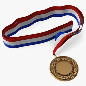 Award Medal with Tricolor Ribbon 3D