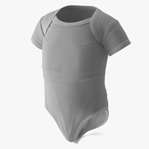 3D Simple White Bodysuit for Toddler model