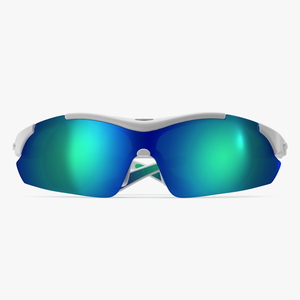 3D White Sport Eyeglasses Green Glasses