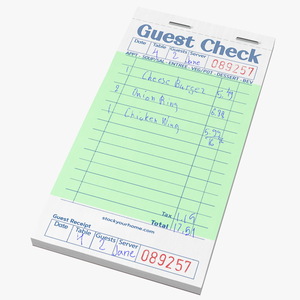 3D Guest Check Book