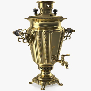 Russian Antique Brass Samovar 3D model