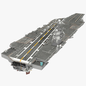 USS Gerald Ford Aircraft Carrier Rigged 3D model