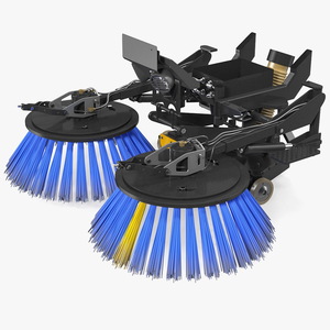 3D model Road Sweeper Brushes Mechanism