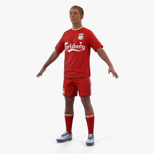 3D model Soccer or Football Player Liverpool with Hair