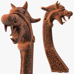 3D Viking Ship Dragon Head model