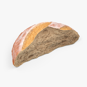 3D Broken Half Round Bread model