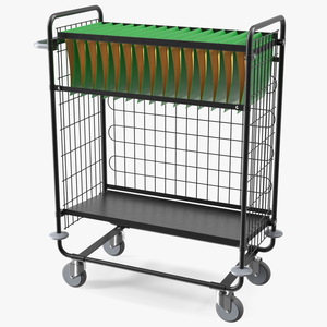 Large Mail Trolley Black 3D model