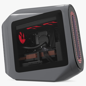 Liquid Cooled Gaming Desktop Red 3D