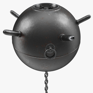 3D Old WWII Sea Mine with Chain model