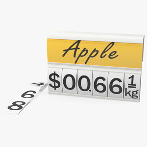 3D model White Plastic Price Tag with Erasable Display