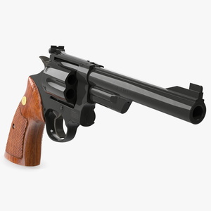 3D Black Revolver Pistol