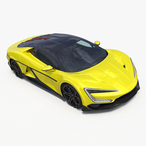 3D Modern Yellow Supercar Coupe model