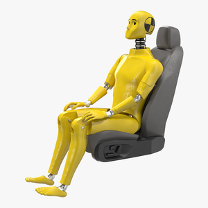 3D Crash Test Dummy in Car Seat model