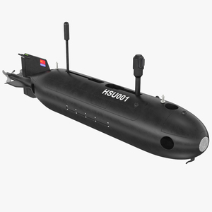 Chinese Submarine Drone HSU 001 Rigged for Cinema 4D 3D