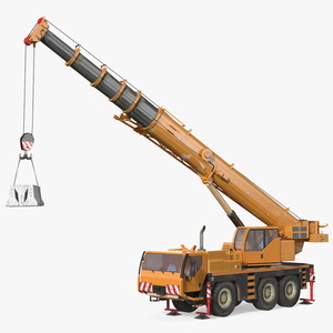 3D model Compact Crane Liebherr with Concrete Barriers