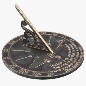 3D model Solid Brass Horizontal Sundial