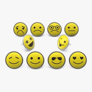 3D model Smiley Face Push Pins Set