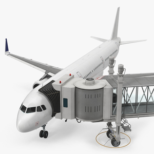 3D model Airport Jetway Passenger Bridge with Aircraft