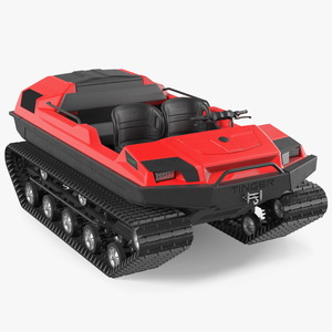 No Roof Tinger ATV Red Rigged 3D model