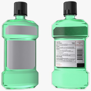 3D Antiseptic Mouthwash 500ml Bottle model