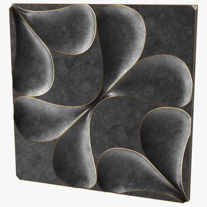 3D model 3D Wall Panel Drops Metal