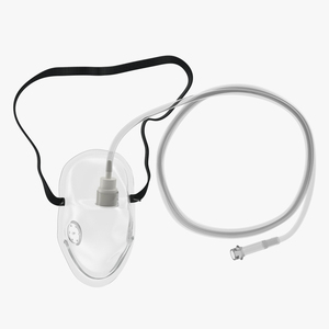 Medical Oxygen Mask With Flexible Strap 3D model