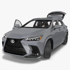 3D model New 2024 Lexus NX Hybrid Grey Rigged for Maya