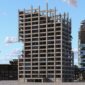 3D Destroyed Building Construction