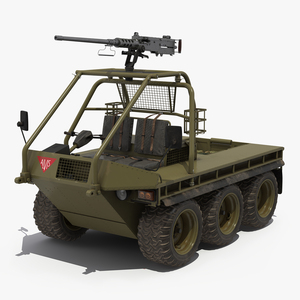 3D model Army ATMP 6x6 with Machine Gun