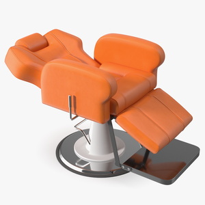 Beauty Salon Chair Unfolded Orange 3D model