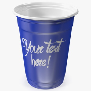 3D Plastic Cup Your Text Blue