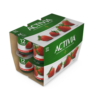 Activia Strawberry Yogurt 12 Paper Pack 3D model