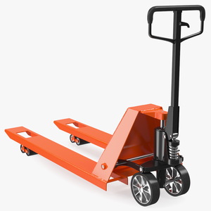 Orange Premium Hand Brake Pallet Jack 3D