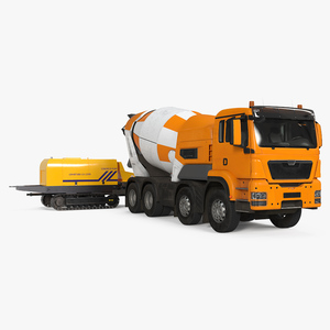 3D Cement Mixer Truck with Portable Concrete Pump