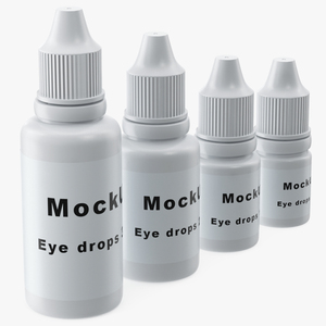 3D Medical Eye Dropper Bottles Mockup Set model