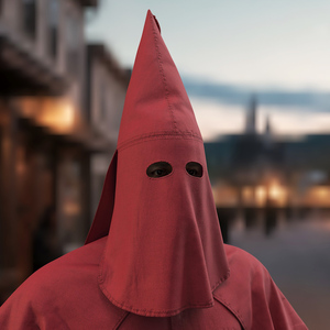 3D Red Mask Ku Klux Klan on Man Head model