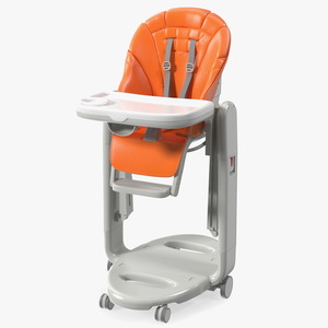 Folding High Chair Vertical Orange 3D model