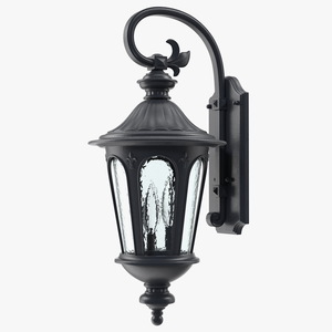 Black Vintage Outdoor Wall Lantern 3D model