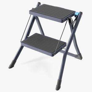 Blue Metallic Step Stool 3D model