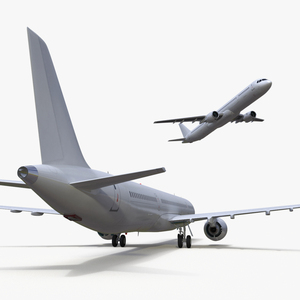 Passenger Jetliner Rigged for Cinema 4D 3D model